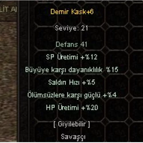 15 BÜYÜLÜ DEMİR KASK - HP ÜRETİMİ 20 10 DAKİKA İÇİNDE TESLİM